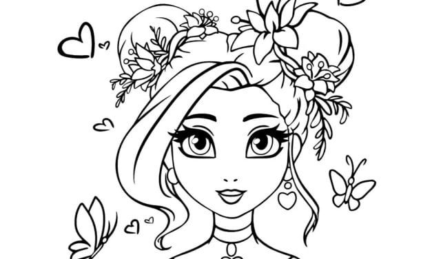 Beautiful holiday woman coloring book